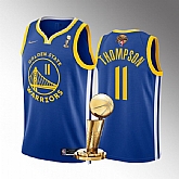 Warriors 11 Klay Thompson Royal Nike 2022 Finals Champions Swingman Jersey,baseball caps,new era cap wholesale,wholesale hats